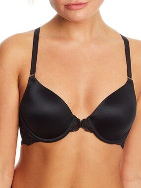 #1696 Maidenform One Fab Fit Lace T-Back Shaping Underwire Front Close Bra 7112